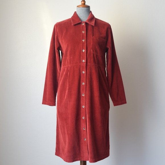 L.L. Bean Dresses & Skirts - L.L. Bean Corduroy Button Down Dress